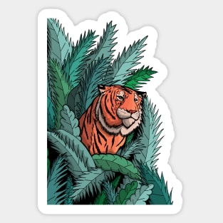 As the tiger emerged from the jungle Sticker